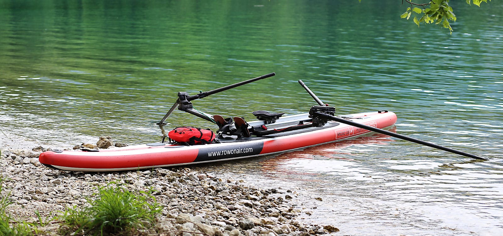 MOJO 18' beached on a river